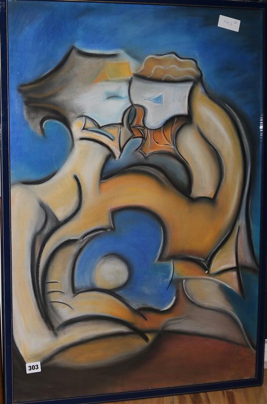 An abstract pastel & 1 other
